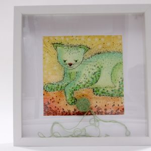 3D grüne Katze