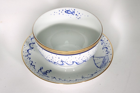 Sauciere blau-gold